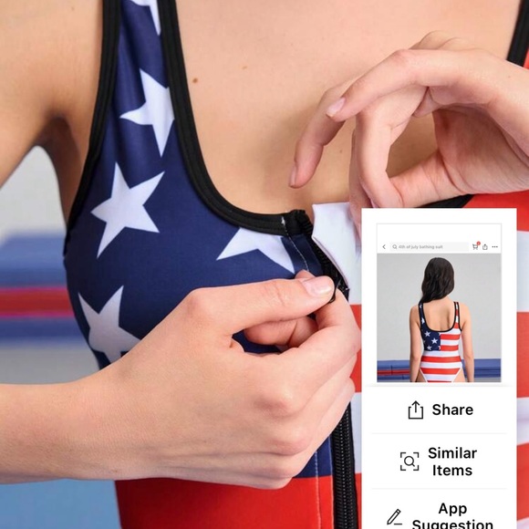 Women's Patriotic Stars and Stripes Swimsuit - Picture 3 of 6